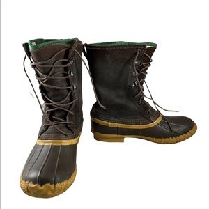 Cabela's Brown Lace Up Boots with Green Interior